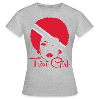 Fille de Trinité-et-Tobago - T-shirt Femme - gris chiné - Devant - AI Model Female 172 dark (172cm)