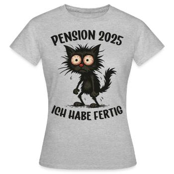 Pension 2025 Pensionierung Pensionär Pensionärin - Frauen T-Shirt - Grau meliert - Vorne - AI Model Female 172 dark (172cm)