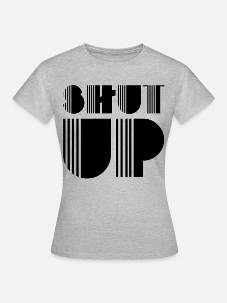 Halt den Mund - Frauen T-Shirt - Grau meliert
