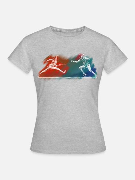 Fechten - Frauen T-Shirt - Grau meliert
