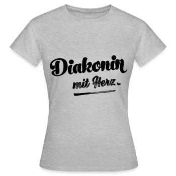 Diakonin Diakon Diakonie Jesus Glaube Kirche - Frauen T-Shirt - Grau meliert - Vorne - AI Model Female 172 dark (172cm)
