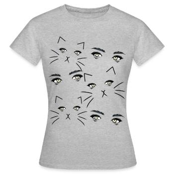 Fantasy Cat Eye Cat Holder Cat Cats - Women's T-Shirt - heather grey - Front - AI Model Female 172 dark (172cm)