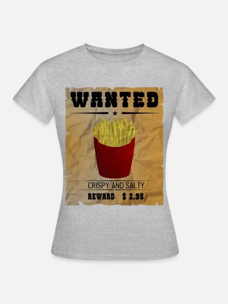 Pommes - french fries - Frauen T-Shirt - Grau meliert