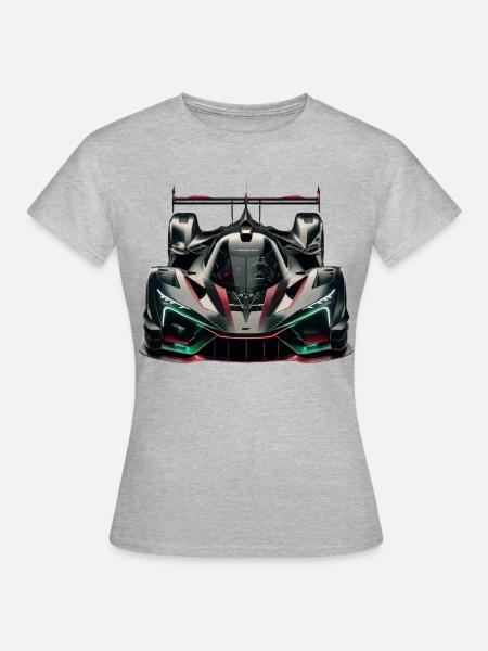 Extrem leistungsstarker, futuristischer, ultramoderner Rennwagen - Frauen T-Shirt - Grau meliert