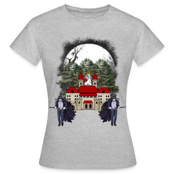 Château Médiéval Fantastique Conte De Fées Personnage De Conte De Fées - T-shirt Femme - gris chiné - Devant - AI Model Female 172 dark (172cm)