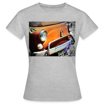 Rostiges Oldtimer Front Design - Frauen T-Shirt - Grau meliert - Vorne - AI Model Female 172 dark (172cm)