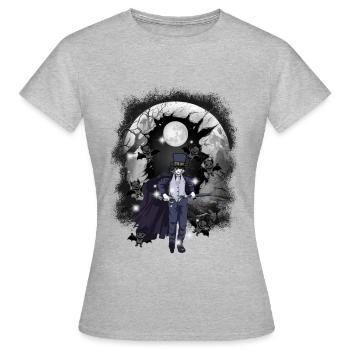 horreur halloweefn fleddermäuse épée de combattant - T-shirt Femme - gris chiné - Devant - AI Model Female 172 dark (172cm)