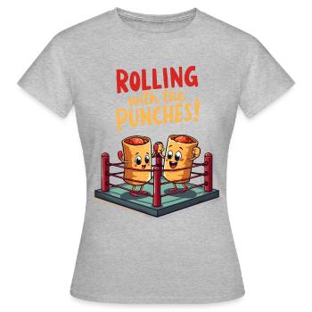 Rouler avec les coups - T-shirt Femme - gris chiné - Devant - AI Model Female 172 dark (172cm)