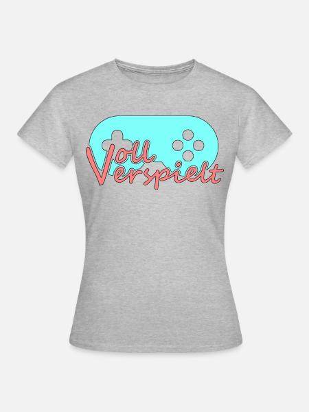 Gamer's Passion - Frauen T-Shirt - Grau meliert