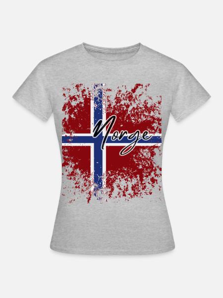 Norwegischer Stolz, Norwegische Flagge - Frauen T-Shirt - Grau meliert