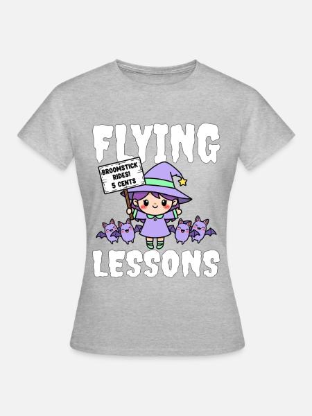FLUGSTUNDEN - HEXE HALLOWEEN - Frauen T-Shirt - Grau meliert