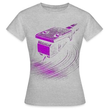 Platine vinyle violette Groove Platine vinyle violette audacieuse - T-shirt Femme - gris chiné - Devant - AI Model Female 172 dark (172cm)
