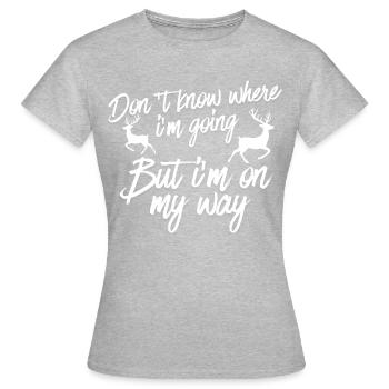 Auf meinem Weg Unbekanntes Ziel - Frauen T-Shirt - Grau meliert - Vorne - AI Model Female 172 dark (172cm)