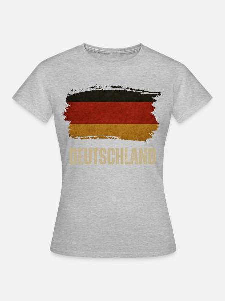 Grunge-Flagge von Deutschland, stolzer deutscher - Frauen T-Shirt - Grau meliert