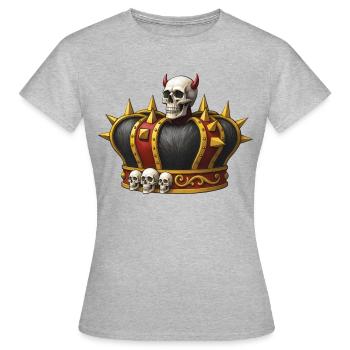 KÖNIG DES TODES – dunkle Hölle - Frauen T-Shirt - Grau meliert - Vorne - AI Model Female 172 dark (172cm)