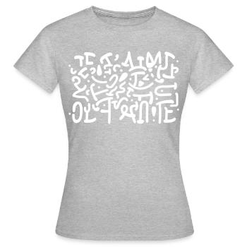 Je t'aime caché - T-shirt Femme - gris chiné - Devant - AI Model Female 172 dark (172cm)