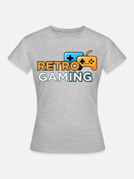Retro Gaming - Frauen T-Shirt - Grau meliert