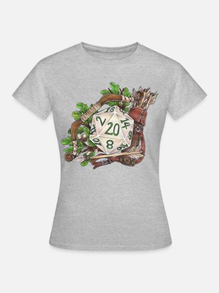 Rollenspiel Tabletop D20 Würfel Geschenk Ranger - Frauen T-Shirt - Grau meliert