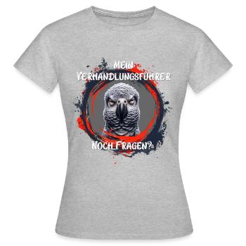 My negotiator still questions Red - Women's T-Shirt - heather grey - Front - AI Model Female 172 dark (172cm)