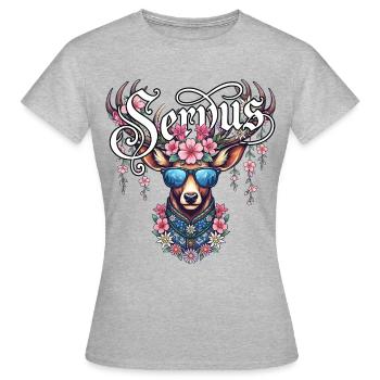 Chemise Servus Chemise traditionnelle féminine Costume traditionnel Tenue - T-shirt Femme - gris chiné - Devant - AI Model Female 172 dark (172cm)