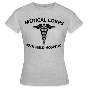 30th Field Hospital - Vintage Medical Corps - Frauen T-Shirt - Grau meliert - Vorne - AI Model Female 172 dark (172cm)