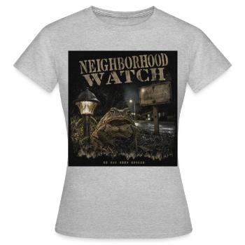 Neighborhood Watch Kröte Horror Vintage LO-FI  - Frauen T-Shirt - Grau meliert - Vorne - AI Model Female 172 dark (172cm)