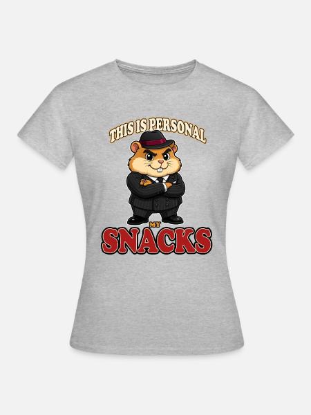 Das ist persönlich. Mein Snacks-Hamster-Gangster-Maskottchen - Frauen T-Shirt - Grau meliert