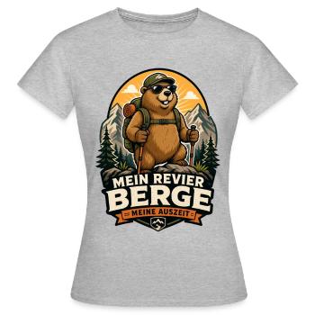 Berge Meine Auszeit Wanderer Outdoor - Frauen T-Shirt - Grau meliert - Vorne - AI Model Female 172 dark (172cm)
