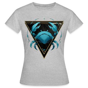 Wasserzeichen des Krebses – Tierkreis von Kék-Ina - Frauen T-Shirt - Grau meliert - Vorne - AI Model Female 172 dark (172cm)