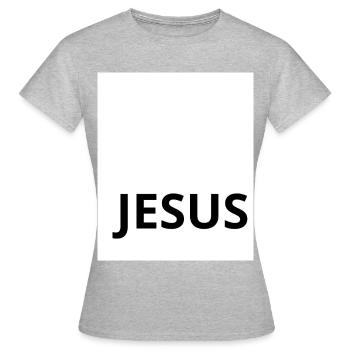 JESUS - Frauen T-Shirt - Grau meliert - Vorne - AI Model Female 172 dark (172cm)