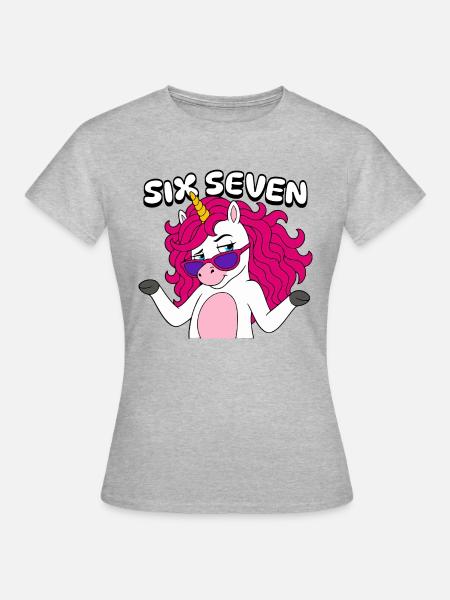 Six Seven Unicorn - Frauen T-Shirt - Grau meliert
