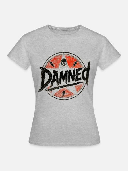 VERDAMMT — Punk Skull - Frauen T-Shirt - Grau meliert