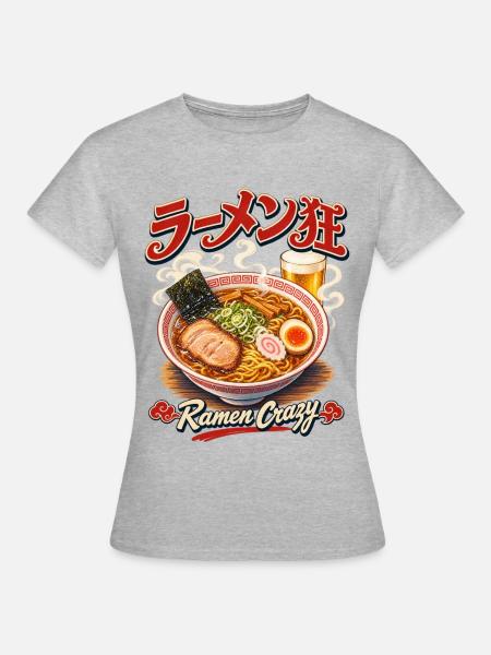 Ramen Crazy - Frauen T-Shirt - Grau meliert