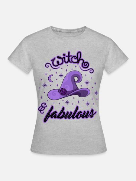 Witch and Fabulous - Frauen T-Shirt - Grau meliert
