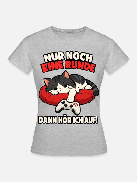Nur noch eine Runde. Katzenschläfer - Frauen T-Shirt - Grau meliert