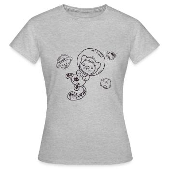Chat dans l'espace - T-shirt Femme - gris chiné - Devant - AI Model Female 172 dark (172cm)