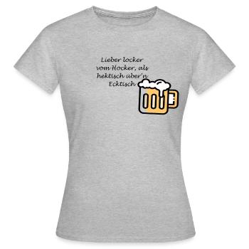 Trinkspruch - Frauen T-Shirt - Grau meliert - Vorne - AI Model Female 172 dark (172cm)