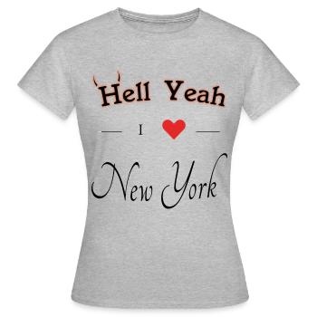hell yeah i love New York - Frauen T-Shirt - Grau meliert - Vorne - AI Model Female 172 dark (172cm)