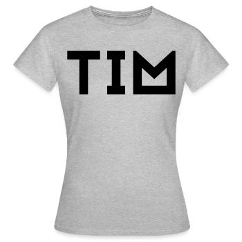 Prénom Tim - T-shirt Femme - gris chiné - Devant - AI Model Female 172 dark (172cm)