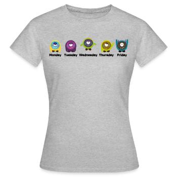 Days of the week Monster - Women's T-Shirt - heather grey - Front - AI Model Female 172 dark (172cm)