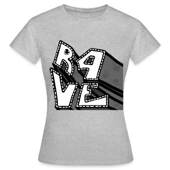 rave - Frauen T-Shirt - Grau meliert - Vorne - AI Model Female 172 dark (172cm)