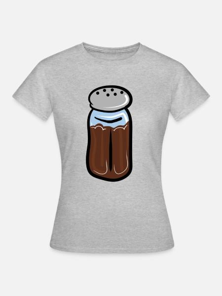 Pfefferstreuer / Pfeffer Geschenkidee für Köche - Frauen T-Shirt - Grau meliert