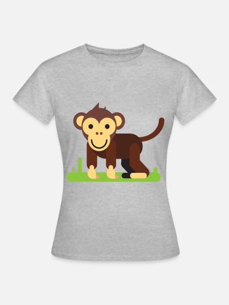 Affe Comic Still - Frauen T-Shirt - Grau meliert