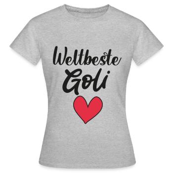 Weltbeste Goli fragen Patentante Österreich - Frauen T-Shirt - Grau meliert - Vorne - AI Model Female 172 dark (172cm)