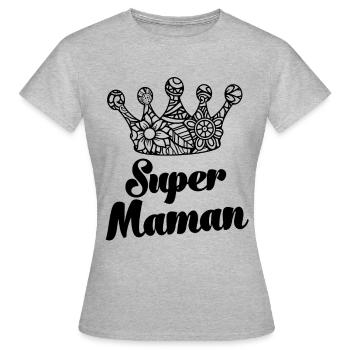 Super Mama Frankreich Mama Schweiz - Frauen T-Shirt - Grau meliert - Vorne - AI Model Female 172 dark (172cm)