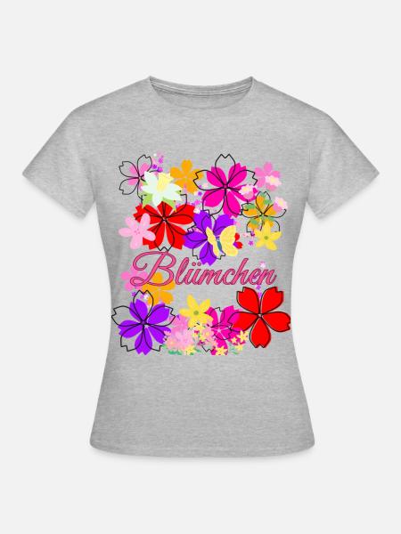 Blümchen, Blumen, Blumen kostüm,karneval - Frauen T-Shirt - Grau meliert