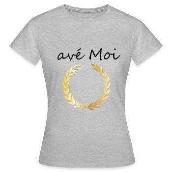 Kleider vor mir - Frauen T-Shirt - Grau meliert - Vorne - AI Model Female 172 dark (172cm)