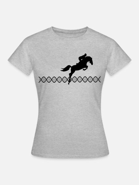 DNA Springreiten - Frauen T-Shirt - Grau meliert