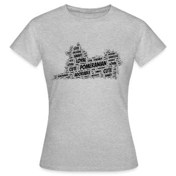 Pommern - Typografie - Frauen T-Shirt - Grau meliert - Vorne - AI Model Female 172 dark (172cm)