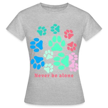 Pattes de chat, patte, pattes, patte de chien, coloré - T-shirt Femme - gris chiné - Devant - AI Model Female 172 dark (172cm)